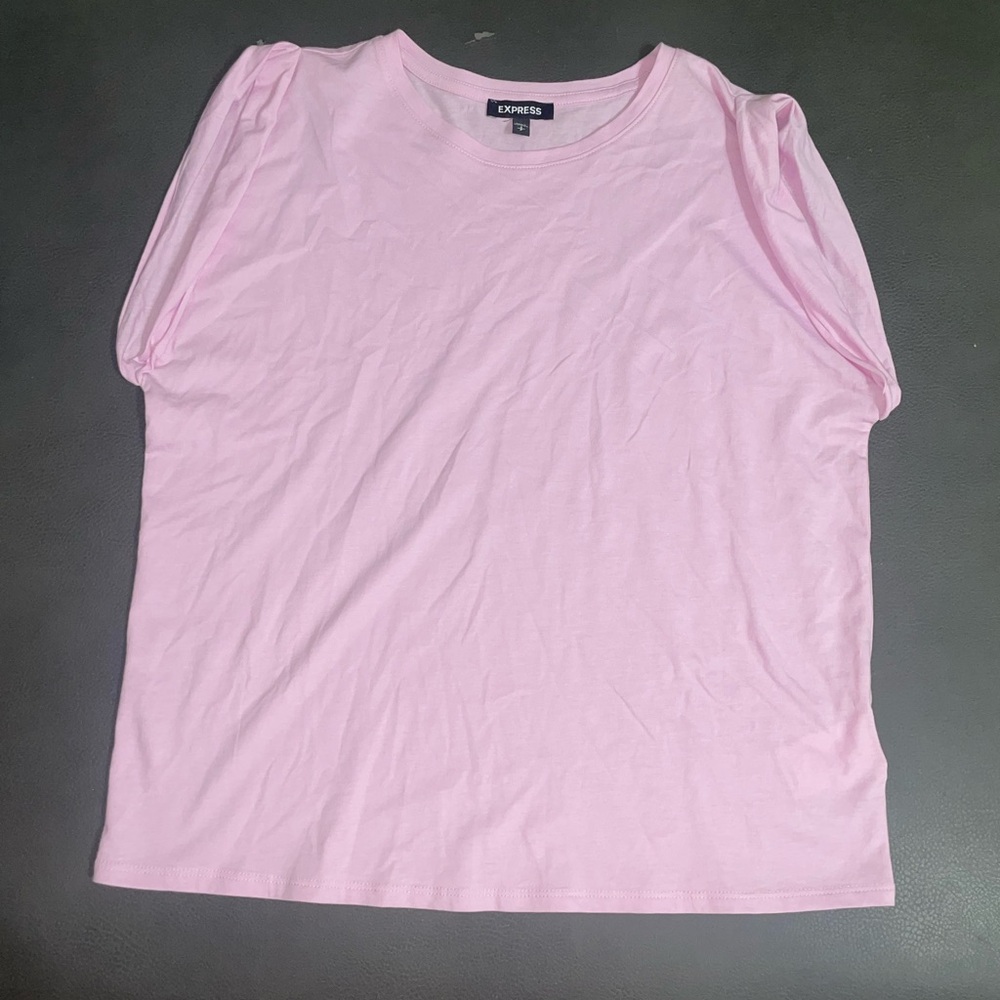 Express Rolled Cuff Cap Sleeve Blouse | Size Small pink